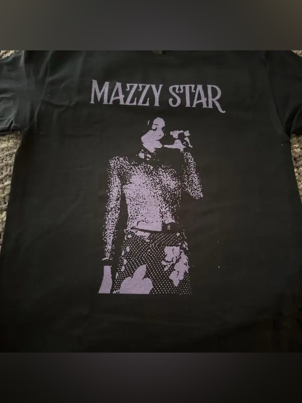 Gildan Black Tee with Lavender Mazzy Star Graphic